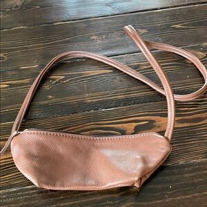 Handcrafted Pebble Leather Chic Sleek Slender Crossbody Bag